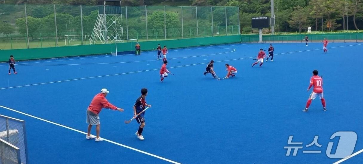 본문 이미지 - 지난해 제천에서 열린 67회 전국종별 하키선수권대회.(제천시체육회 제공. 재판매 및 DB금지)/뉴스1 