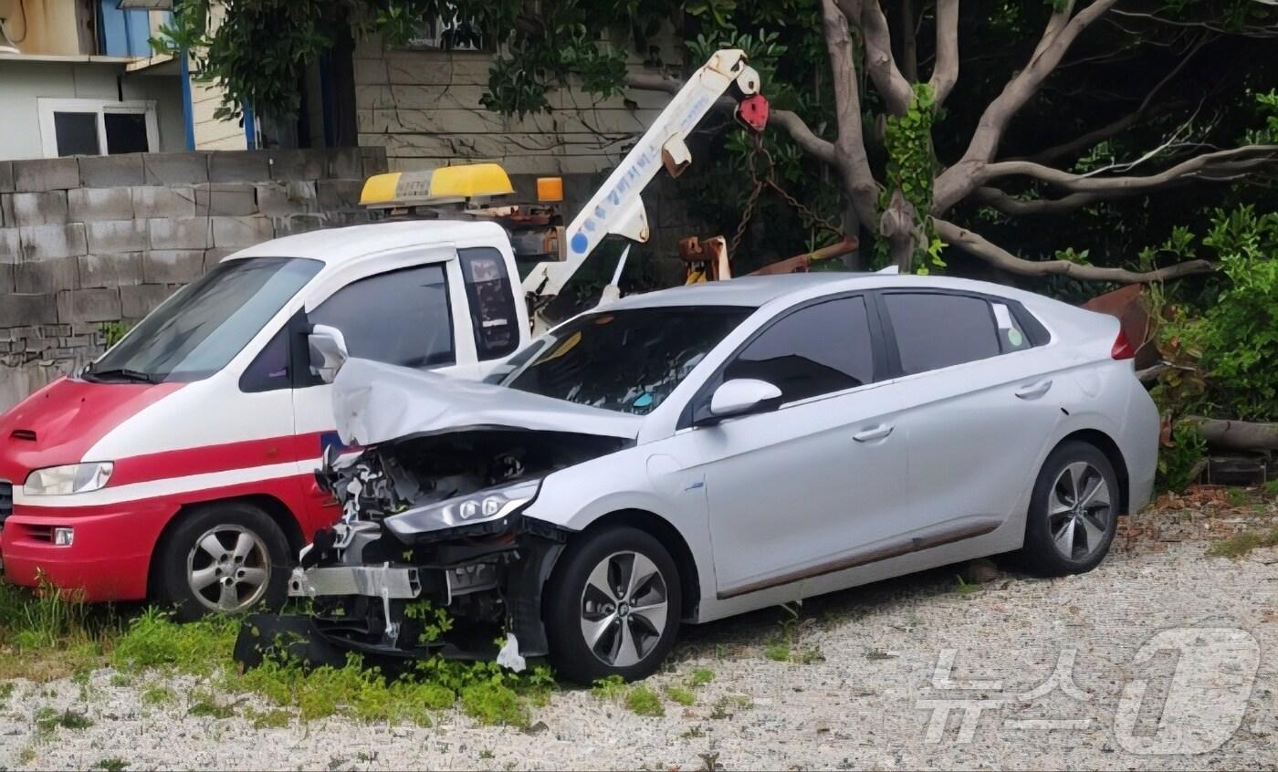 정기명 여수시장 비서실장이 몰다 사고낸 관용차.&#40;독자 제공. 재판매 및 DB 금지&#41; 2025.6.18/뉴스1