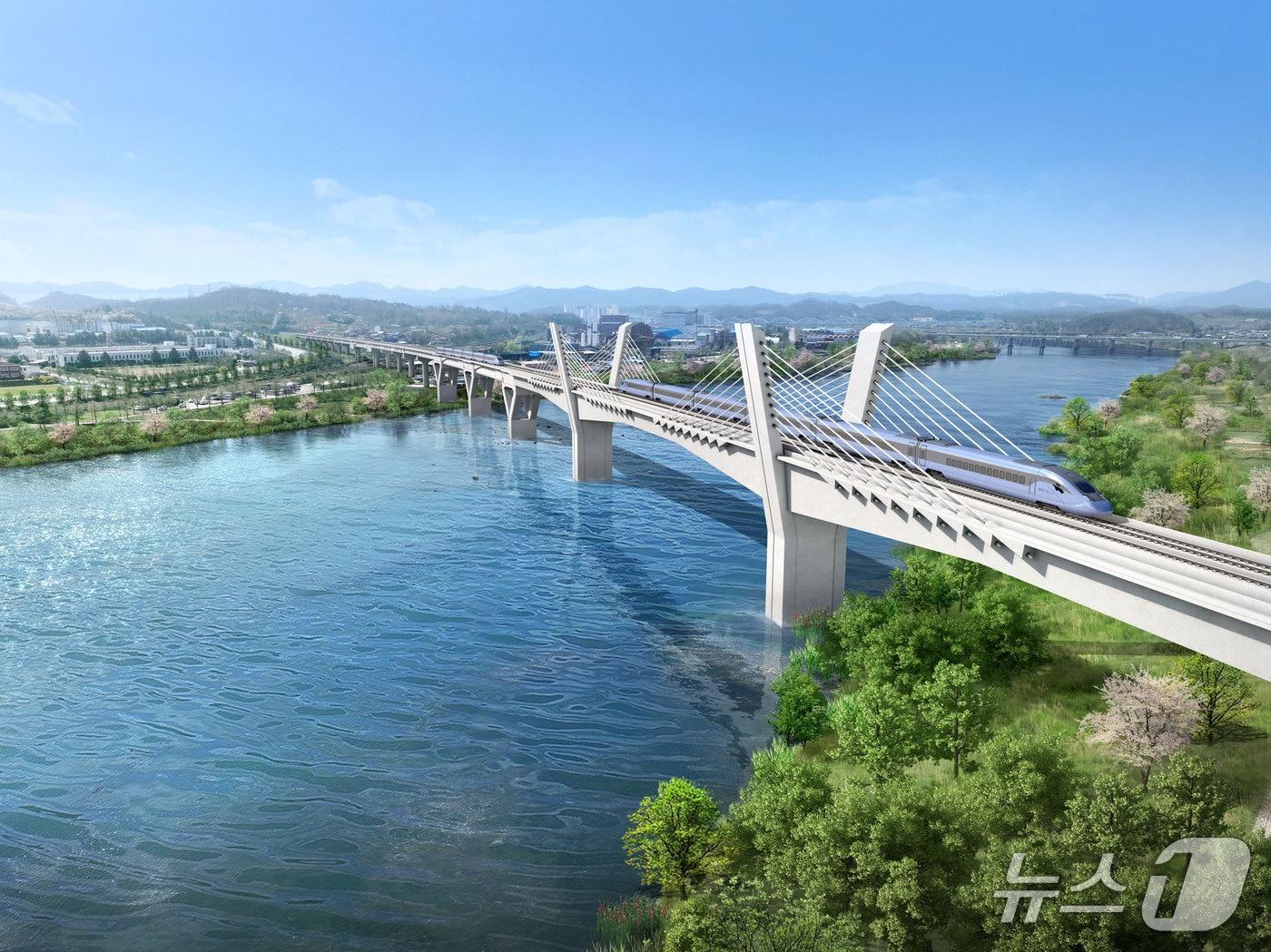 본문 이미지 -  교량구간 조감도 (HJ중공업 건설부문 제공)