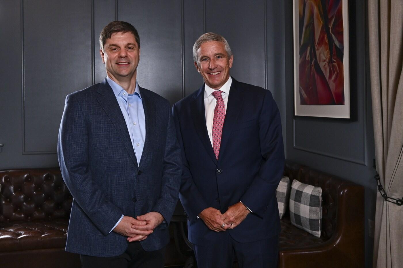 브라이언 롤랩 PGA 신임 CEO(왼쪽)와 제이 모나한 PGA 커미셔너. (PGA 투어 제공)