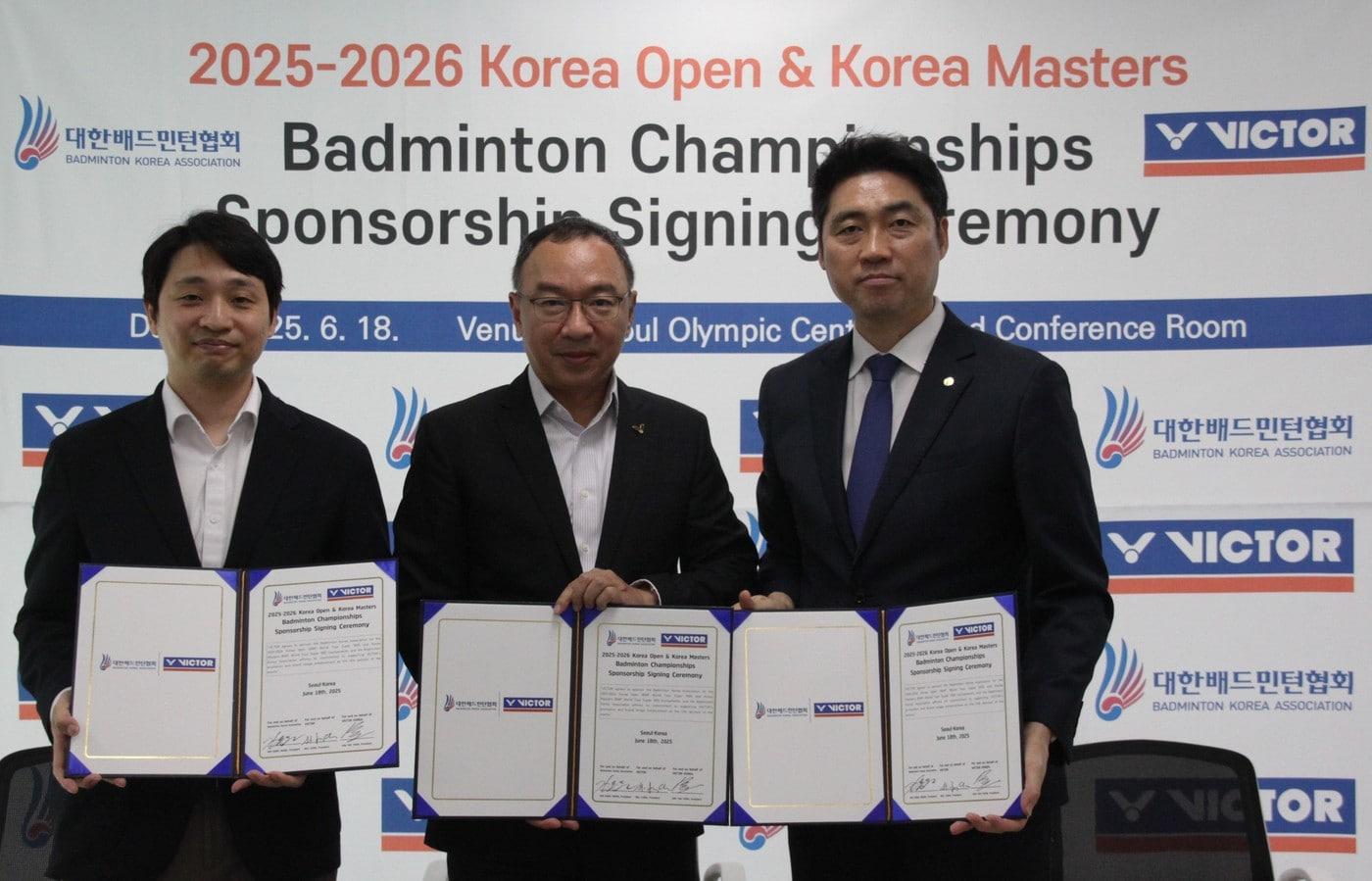 대한배드민턴협회가 글로벌 배드민턴 브랜드 '빅터(VICTOR)'와 코리아오픈 스폰서 계약을 체결했다. (배드민턴협회 제공)