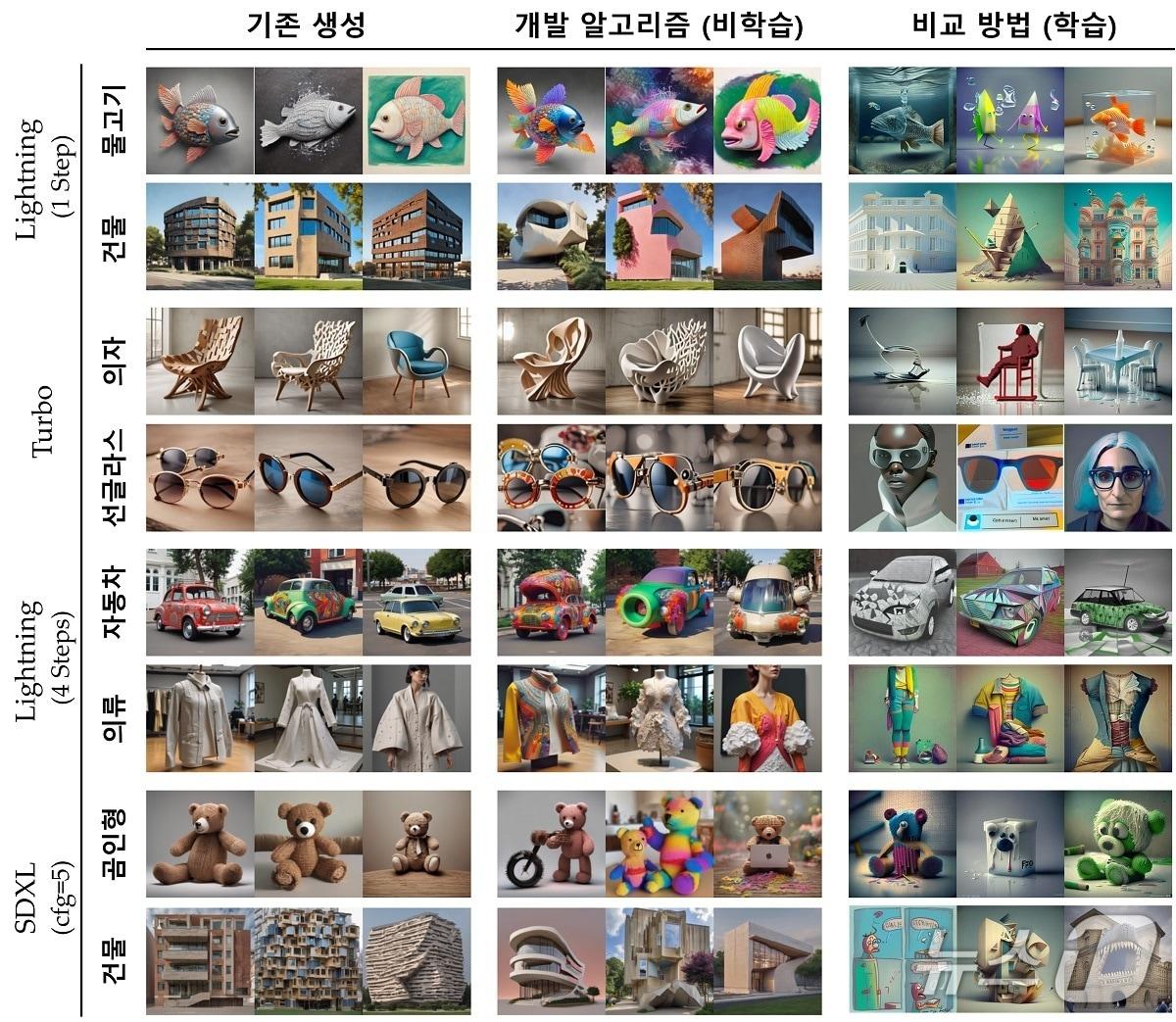 본문 이미지 - 알고리즘에 따른 AI 생성 이미지 변화(KAIST 제공) /뉴스1 