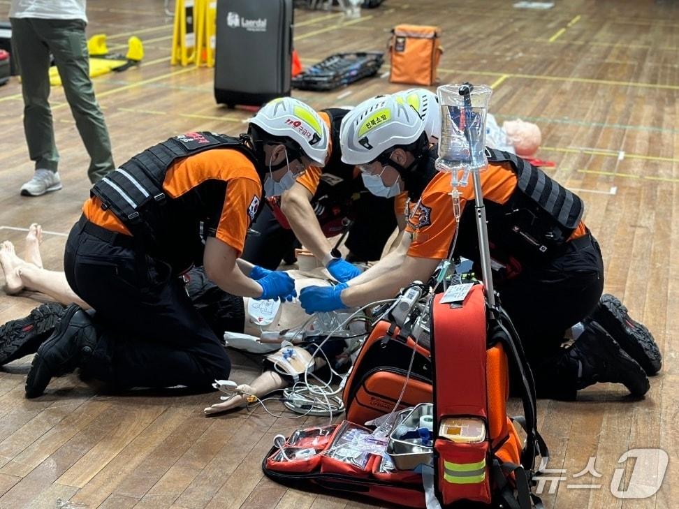 본문 이미지 -  전북소방본부가 제38회 전국소방기술경연대회 구급전술분야에서 1위를 차지했다.(전북소방 제공. 재판매 및 DB금지)