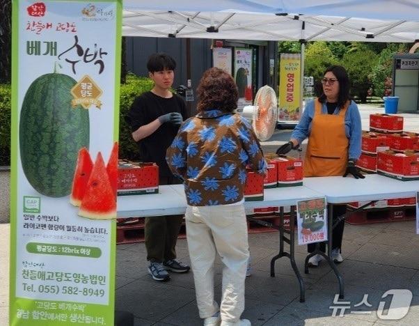 본문 이미지 - 함안군 '베개수박' 홍보행사(함안군 제공. 재판매 및 DB금지).