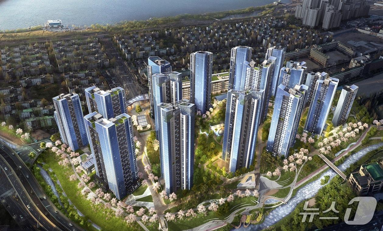 본문 이미지 - 래미안 트리니원 조감도