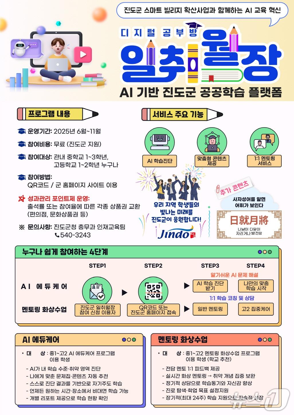 본문 이미지 - '일취월장' 디지털공부방 홍보 팜플랫(진도군 제공, 재판매 및 DB 금지) 