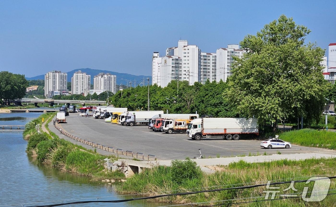 증평 보강천 하상주차장/뉴스1