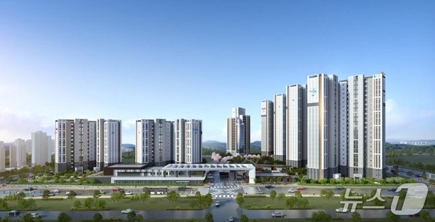 본문 이미지 -  고덕 자연앤 하우스디 예상 조감도 