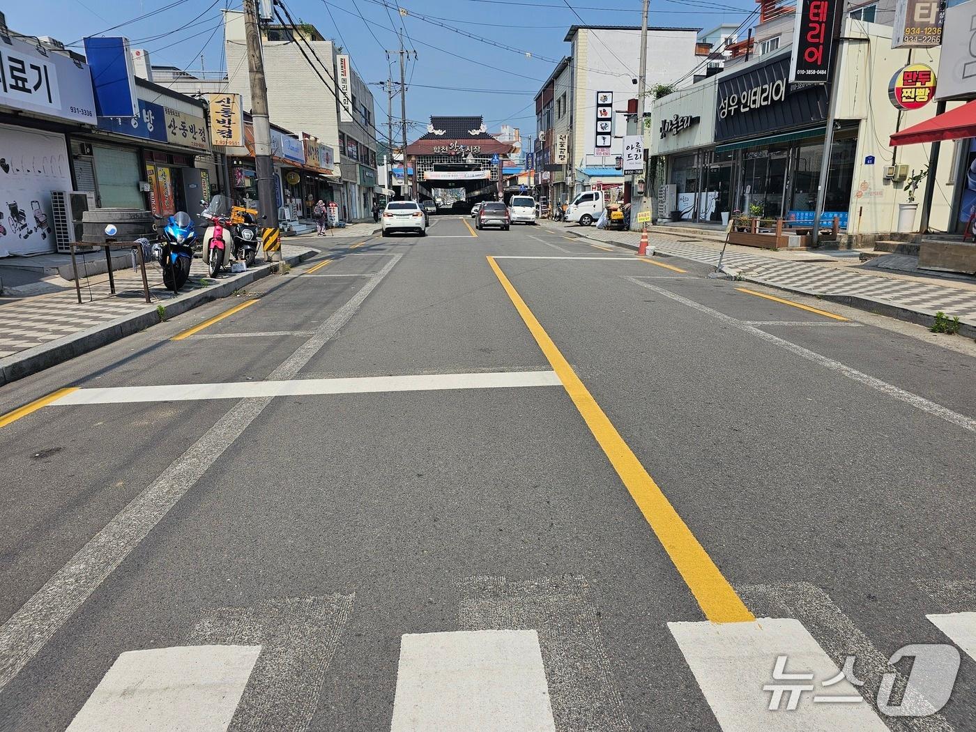 본문 이미지 - 합천 왕후시장 주변 불법 주정차 단속구역(합천군 제공. 재판매 및 DB금지).