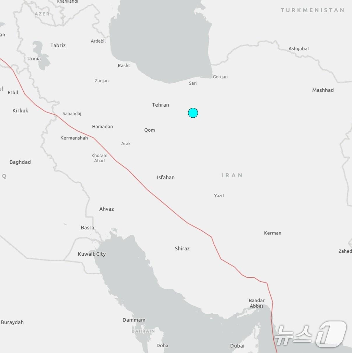 본문 이미지 - 이란 북부에서 20일(현지시간) 규모 5.1의 지진이 발생했다. (출처=미국 지질조사국 홈페이지) 2025.6.20./뉴스1