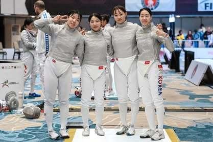 본문 이미지 - 펜싱 여자 사브르 대표팀. (대한펜싱협회 제공)