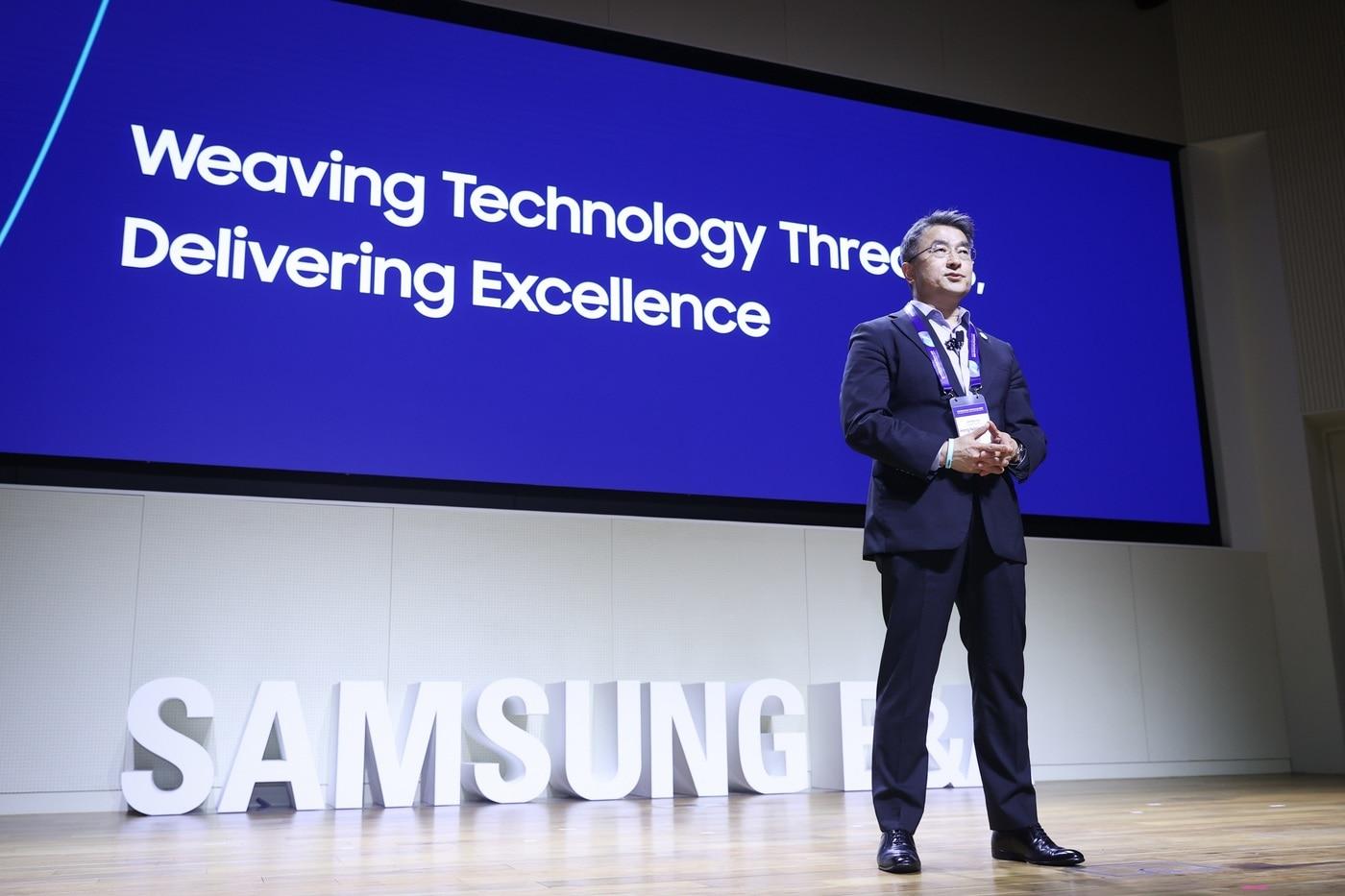 남궁홍 삼성E&A 대표이사 사장이 삼성E&A 테크 포럼에서 개회사를 하고 있다./삼성E&A 제공