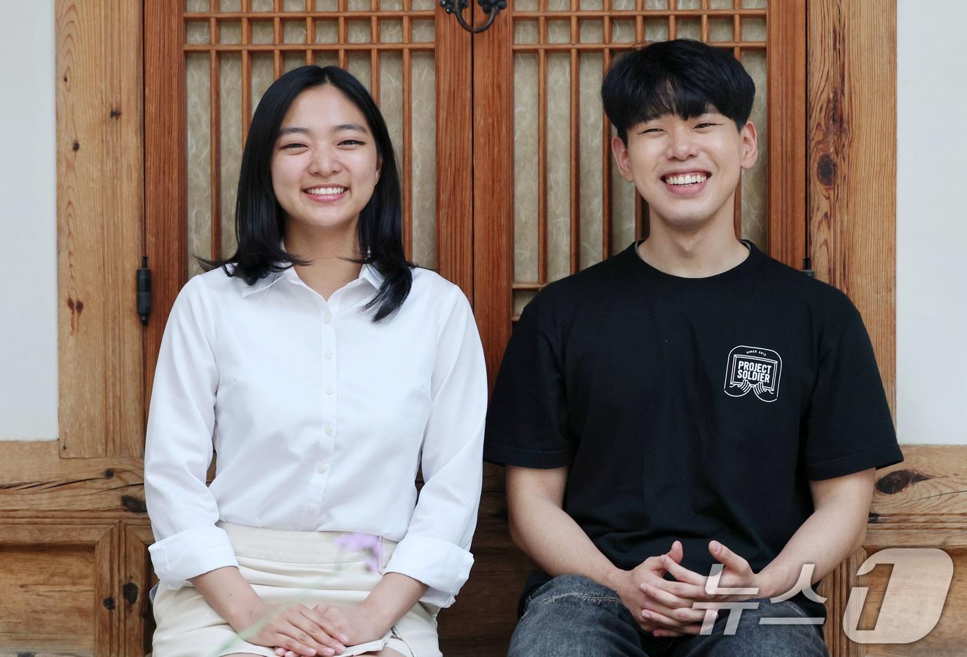 지난 22일 뉴스1과 만난 일본 청년 오하라 아야카 씨와 한국 청년 차준호 씨. 2025.6.22/뉴스1ⓒ News1 박세연 기자