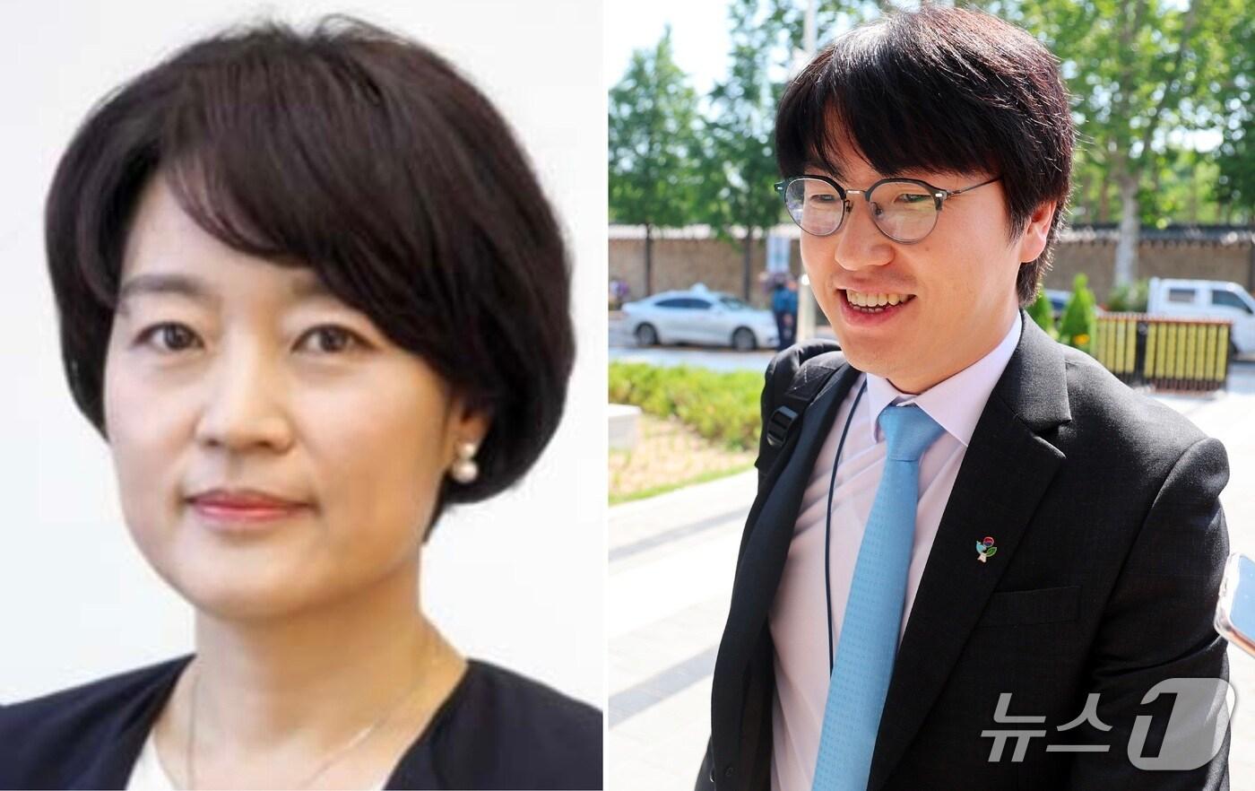 한성숙 중기벤처기업부 장관 후보자(왼쪽)와 하정우 AI미래기획수석