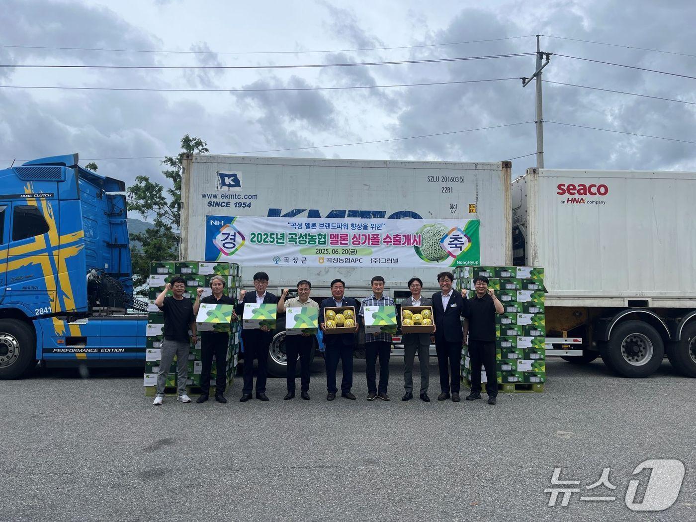 본문 이미지 - 곡성군 대표 농특산물인 명품곡성멜론이 곡성농협 APC에서  올해 첫 싱가폴 수출길에 올랐다.(곡성군 제공) 