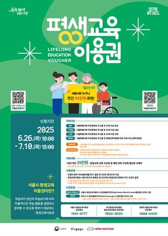 본문 이미지 - 평생교육이용권 2차모집 포스터&#40;서울시 제공&#41;
