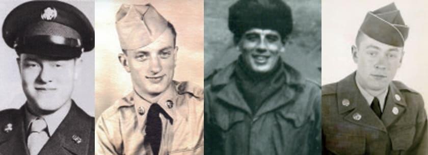 본문 이미지 - 6·25전쟁에 참전한 라트비아인들. 왼쪽부터 아이바르스 카를리스 살레니엑스, 야니스 크루민스, 레오니드스 오졸린스, 구나르스 스톱니엑스.&#40;라트비아 전쟁박물관 제공&#41;