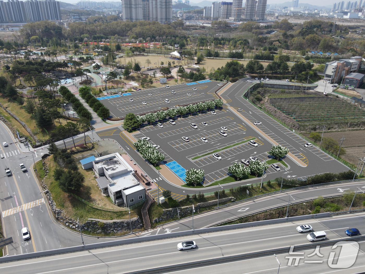 본문 이미지 - 청주 문암생태공원 주차장 확장 계획도.(시 제공)/뉴스1