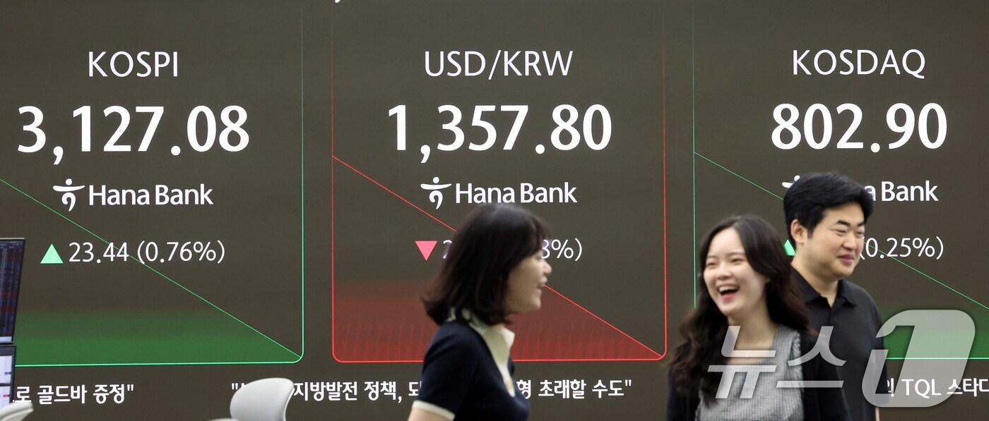 지난 25일 오전 서울 중구 하나은행 딜링룸 전광판에 코스피·코스닥지수가 전거래일 보다 상승세로 장을 시작하고 있다. /뉴스1