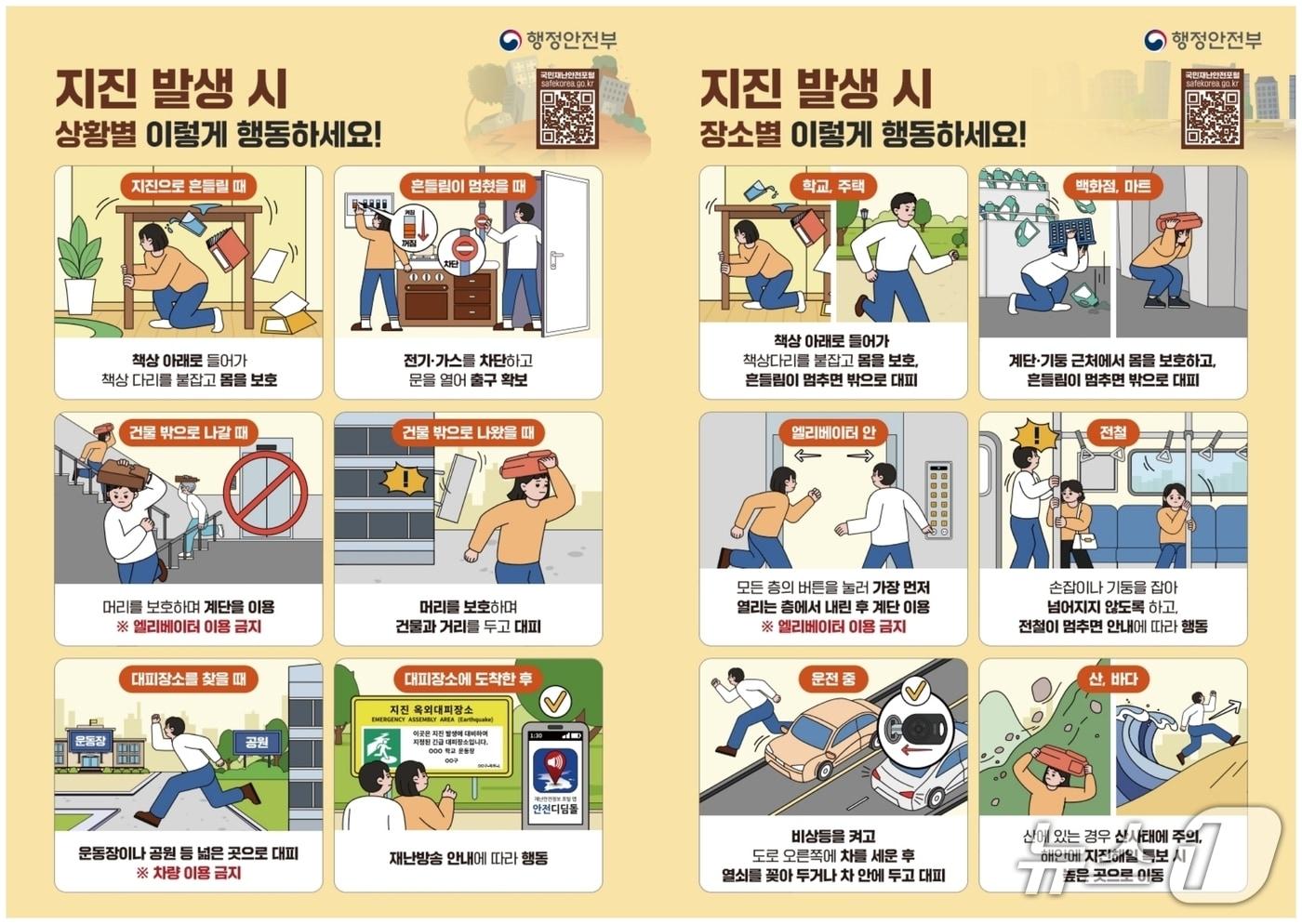 지진 발생 때 행동요령/뉴스1