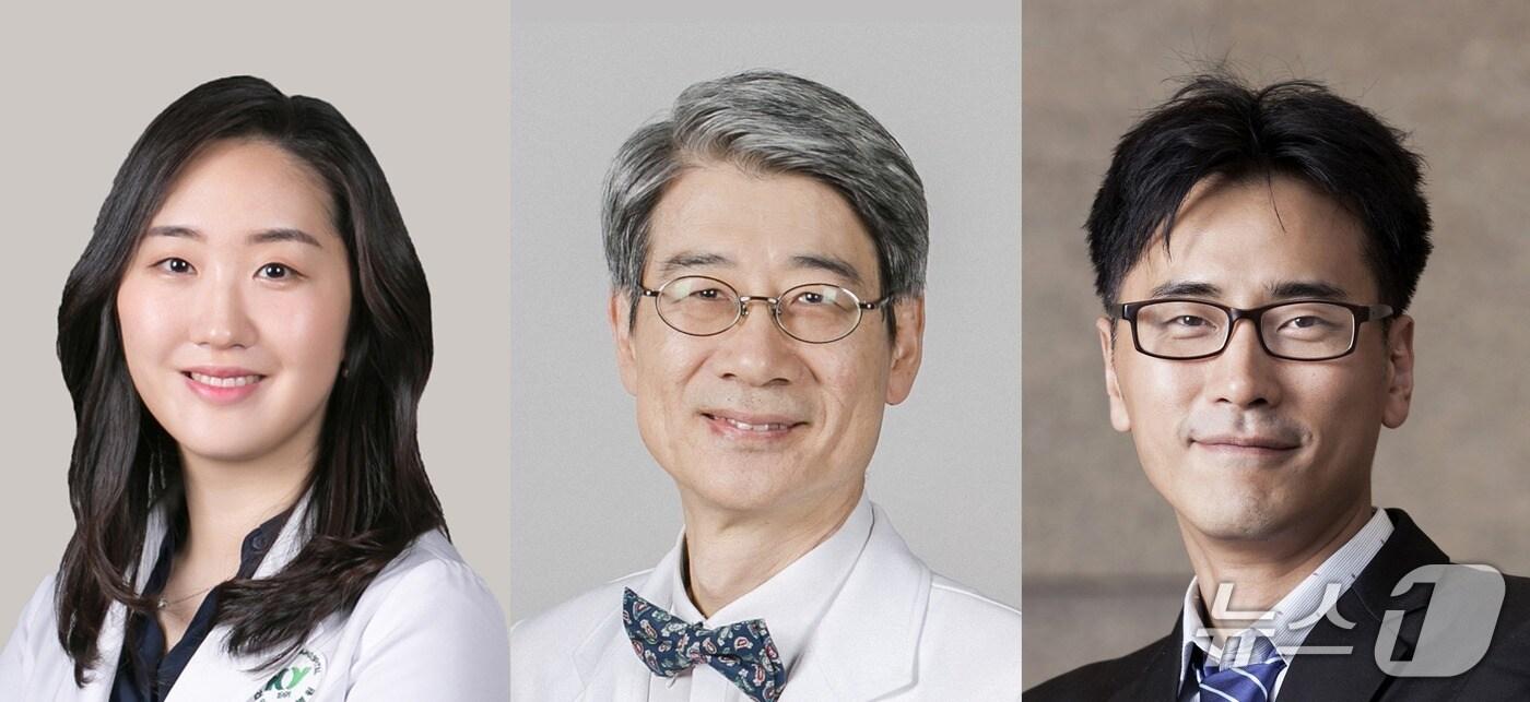 건양대병원 산부인과 연구팀. 왼쪽부터 건양대병원 산부인과 한재원 교수·이성기 교수·건양의대세포생물학교실 김종석 교수 /뉴스1
