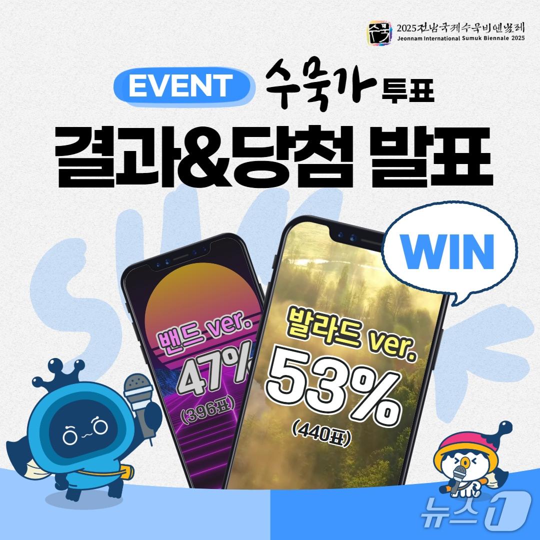 본문 이미지 - 수묵가 이벤트 당첨결과 홍보물.(전남도 제공. 재판매 및 DB금지) 2025.6.25/뉴스1