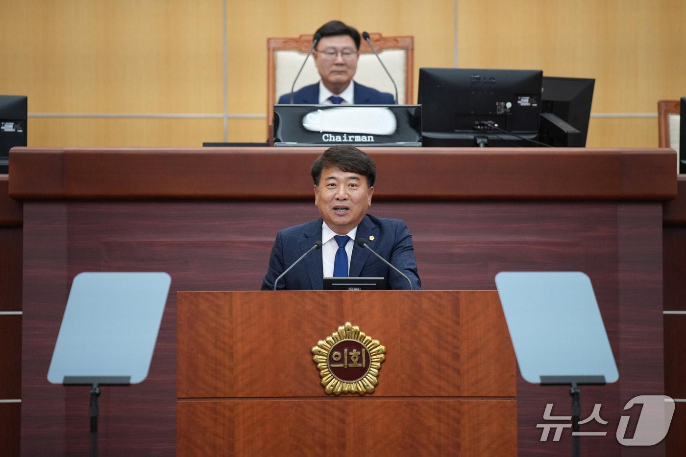 25일 김명지 전북도의원이 정례회 본회의에서 5분 발언을 하고 있다.(의회제공. 재판매 및 DB금지)2025.6.25/뉴스1