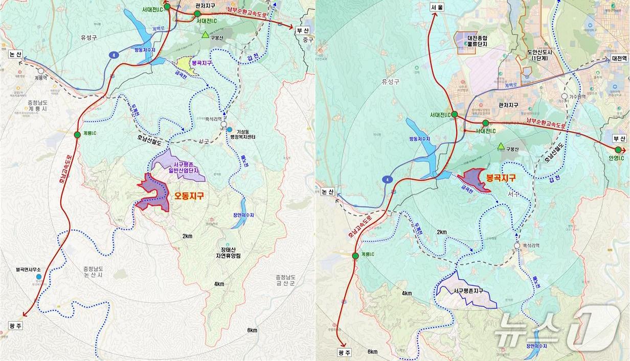 본문 이미지 - 오동지구·봉곡지구 산업단지 개발사업 조성도./뉴스1