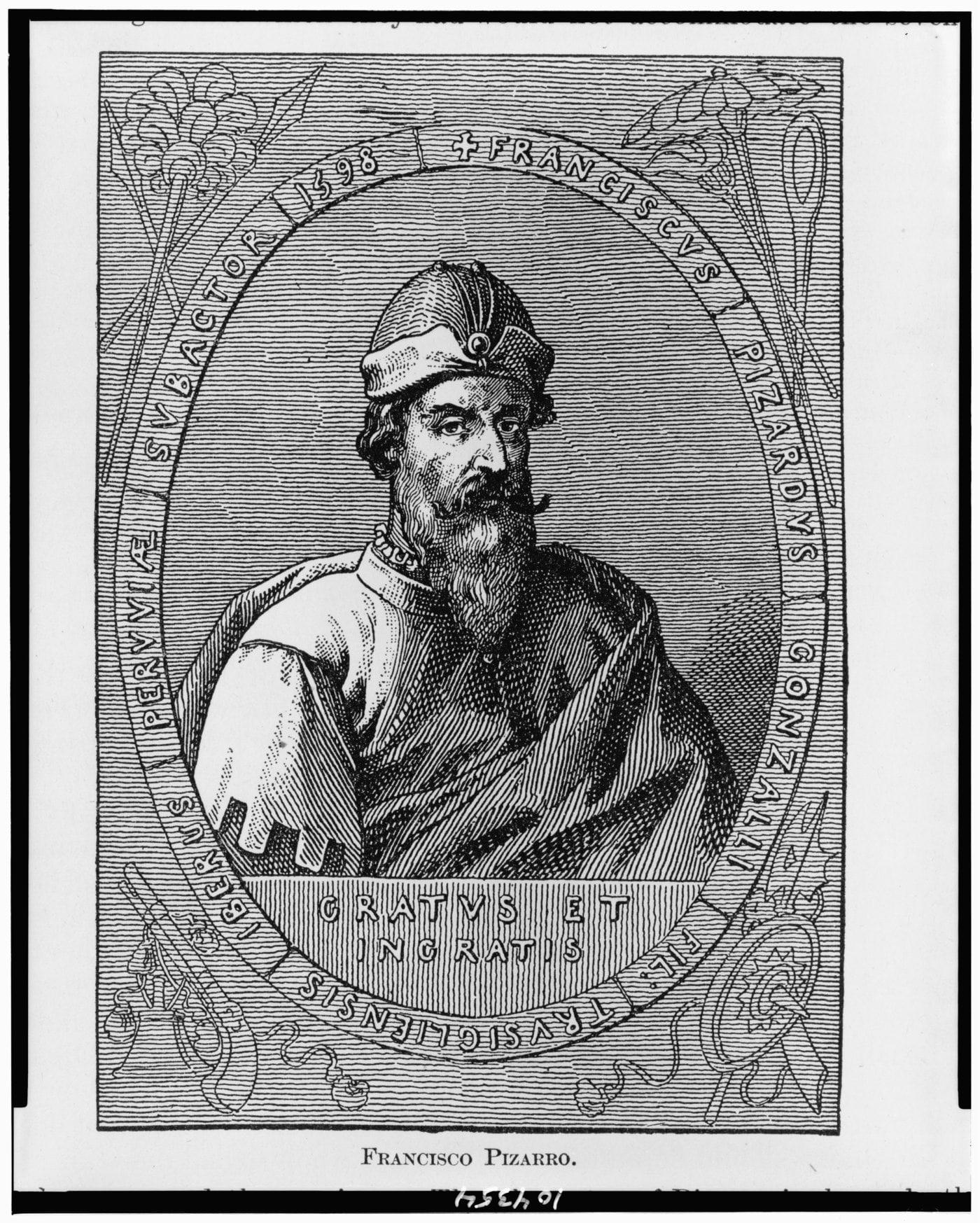 본문 이미지 - 프란시스코 피사로 (출처: Miscellaneous Items in High Demand, PPOC, Library of Congress, 1891, Public domain, via Wikimedia Commons)