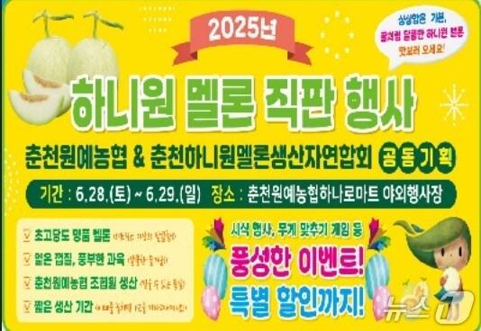 본문 이미지 - 하니원멜론 직판행사 홍보물.&#40;농협 강원본부 제공. 재판매 및 DB금지&#41;/뉴스1