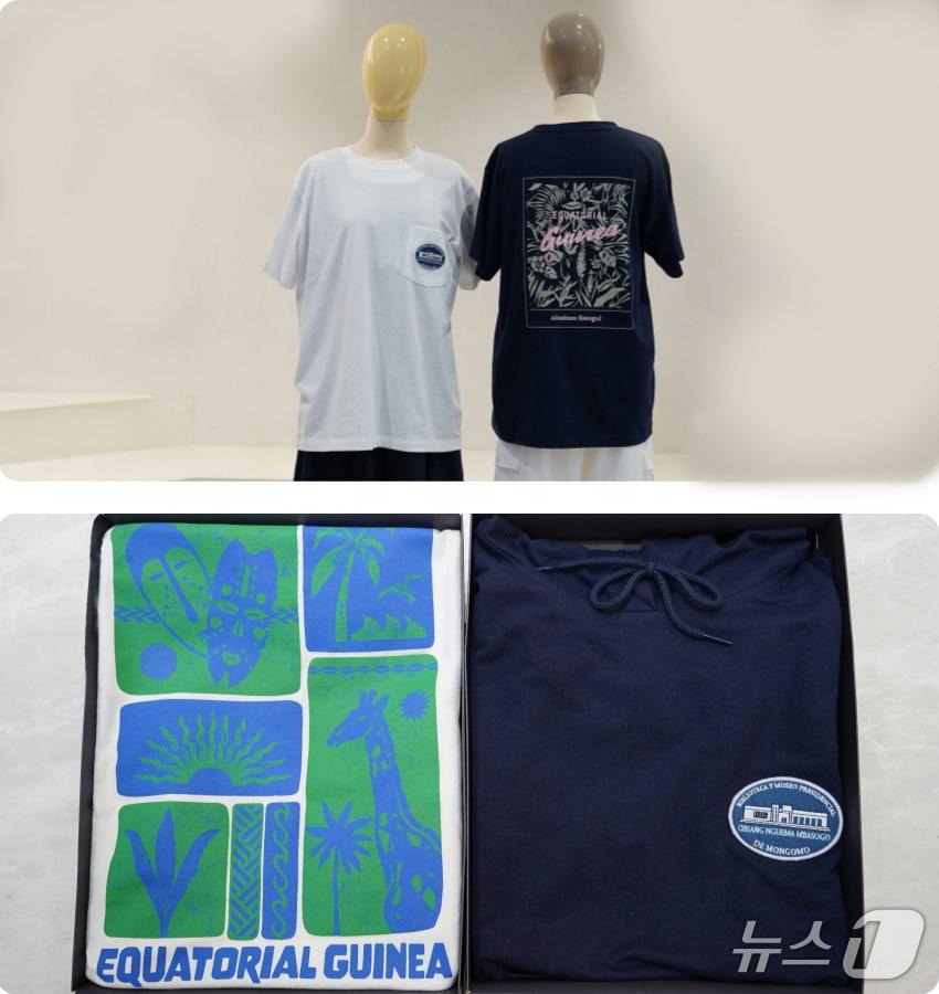 본문 이미지 - 세아상역 적도기니 대통령 기념관 내 기념품샵에 단독 납품하는 의류 모습. (글로벌세아그룹 제공)