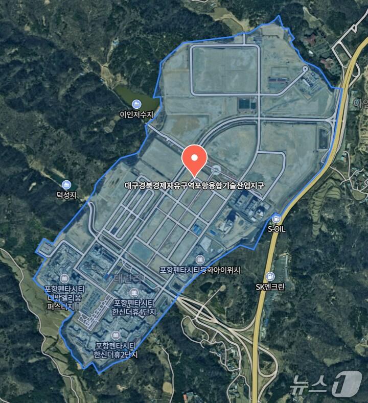 본문 이미지 -  경북 포항시가 국내 AI 강국으로의 도약을 위해 지역대학, 유관기관 등과 함께 글로벌 AI글로벌 AI컴퓨팅센터 구축을 위한 투자양해각서를 체결했다. 사진은 AI컴퓨팅 센터가 들어설 위치도. (포항시제공, 제판매 및 DB금지) 2025.6.26/뉴스1