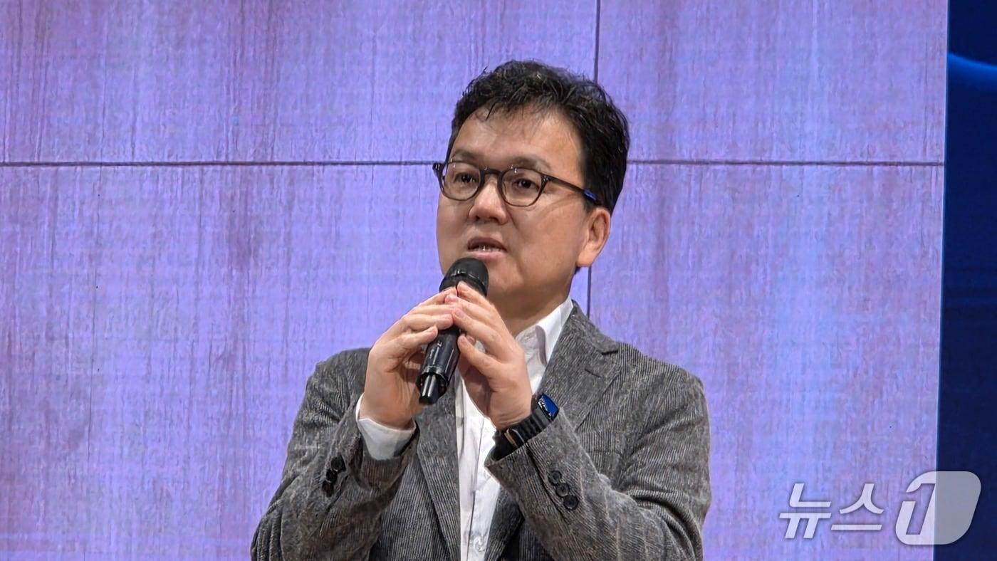 이준희 삼성SDS 대표이사가 생성형 AI 미디어데이에서 발언하고 있다. 2025.6.26 뉴스1 ⓒ News1 김민석 기자