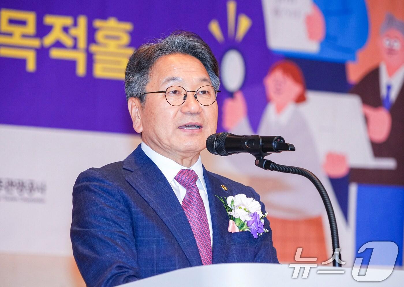 강기정 광주시장이 26일 오후 서구 김대중컨벤션센터에서 열린 &#39;광주 함께 잡&#40;JOB&#41; 페스타&#39;에 참석해 축사를 하고 있다. &#40;광주시 제공. 재판매 및 DB 금지&#41;