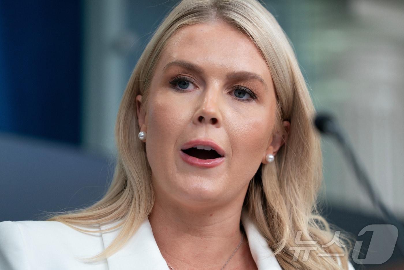 캐롤라인 레빗 백악관 대변인이 26일&#40;현지시간&#41; 미국 워싱턴DC 백악관에서 언론 브리핑을 하고 있다. 2025.06.26 ⓒ 로이터=뉴스1 ⓒ News1 류정민 특파원