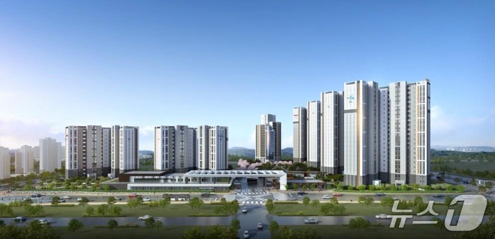 본문 이미지 - 고덕 자연앤 하우스디 조감도.