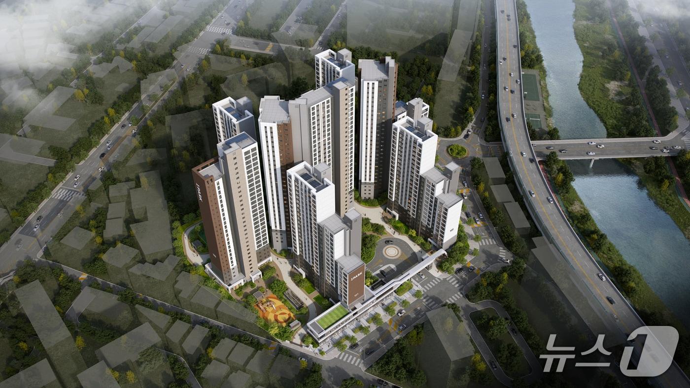 경기 안양시 만안구 박달동 111-1번지 일원에 건립되는 '호현 센트럴 아이파크' 조감도.(HDC현대산업개발 제공. 재판매 및 DB금지)/뉴스1