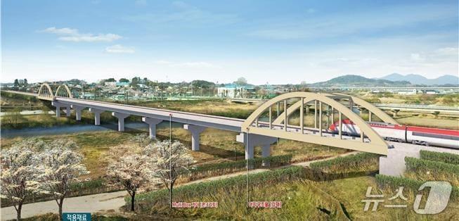 본문 이미지 - 신설 동진강교 조감도(국가철도공단 제공.재판매 및 DB금지)/뉴스1