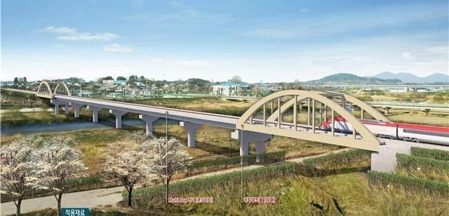 본문 이미지 - 신설 동진강교 조감도.(국가철도공단 제공)