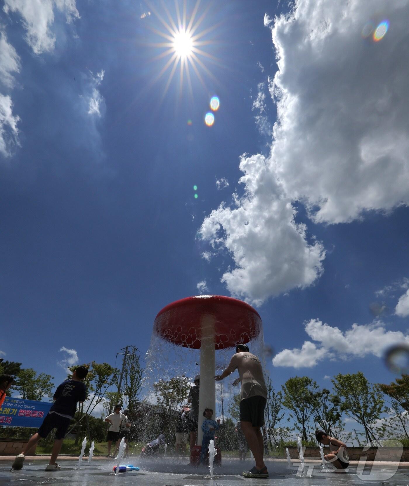 본문 이미지 - 전북 전 지역에 폭염특보가 발효됐다. 사진은 지난 6월 전북 전주시 송천동 한 공원을 찾은 시민들의 모습. 2025.6.29/뉴스1 ⓒ News1 유경석 기자