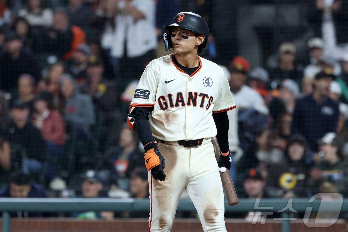 샌프란시스코 자이언츠 이정후는 3일(한국시간) 열린 2025 메이저리그 샌디에이고 파드리스전에서 5타수 1안타 1도루 3삼진을 기록했다. ⓒ AFP=뉴스1