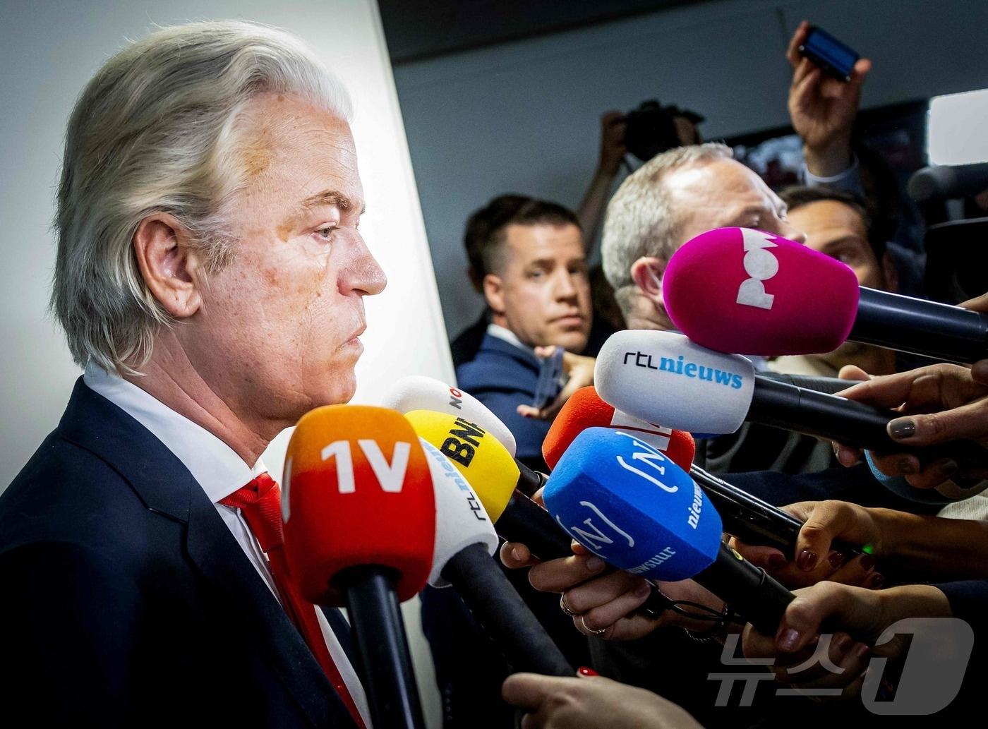 본문 이미지 - 헤이르트 빌더르스 네덜란드 자유당&#40;PVV&#41; 대표. 2025.06.03. ⓒ AFP=뉴스1 ⓒ News1 이지예 객원기자