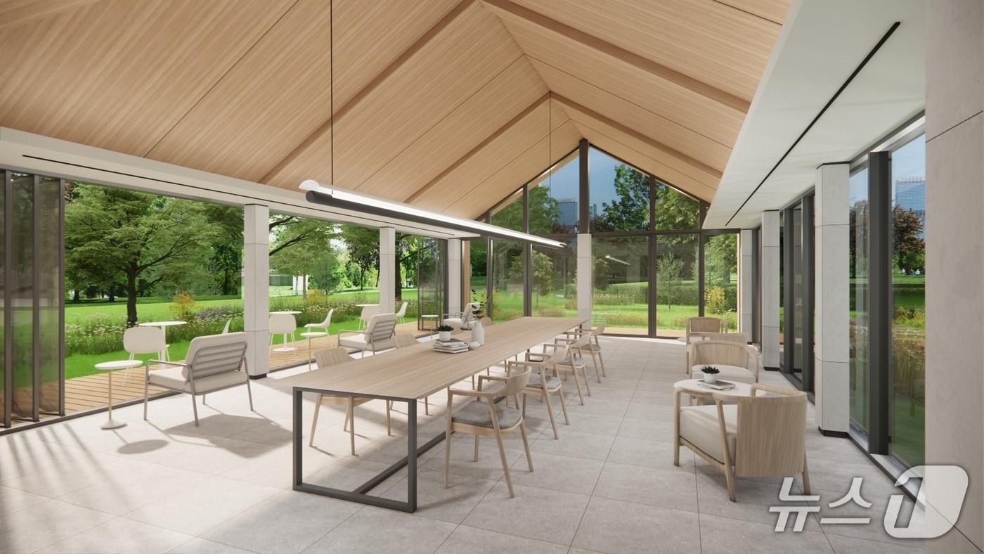 양산자이 파크팰리체 내부에 적용될 모듈러 티하우스 투시도 &#40;GS건설 제공&#41;