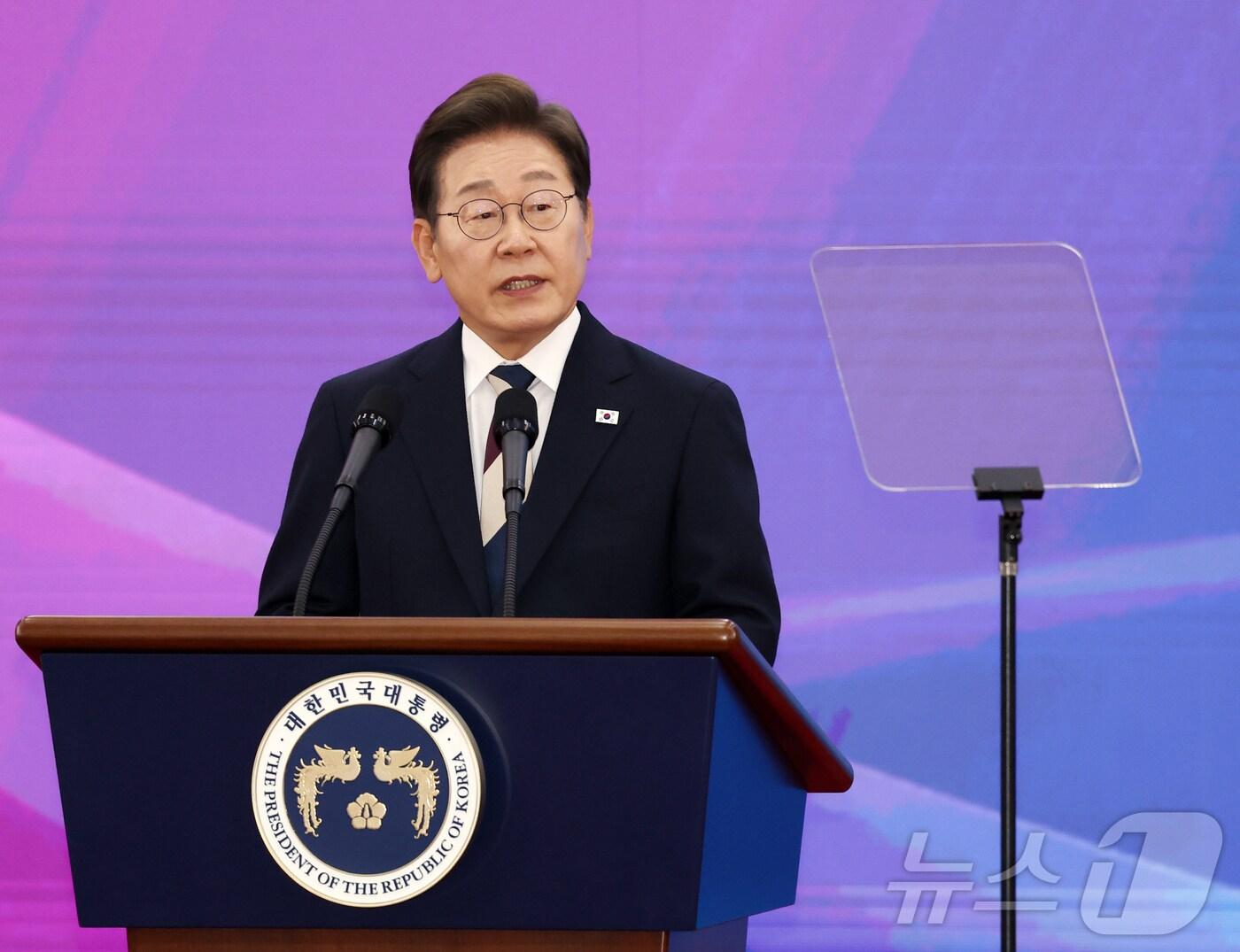 본문 이미지 - 지난 6월 4일 취임식 당시 이재명 대통령의 모습. 2025.6.4/뉴스1 ⓒ News1 국회사진기자단