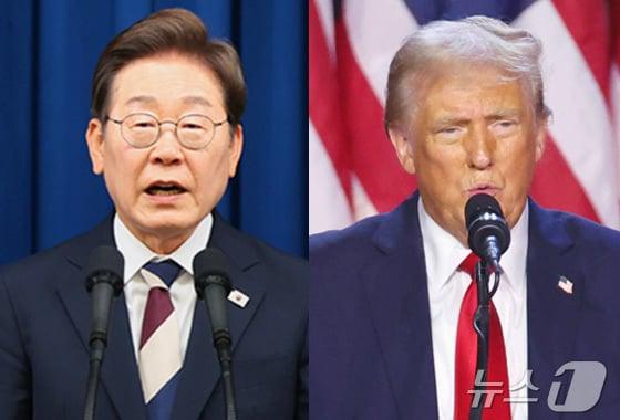 본문 이미지 - 이재명 대통령&#40;사진 좌측&#41;과 도널드 트럼프 미국 대통령 ⓒ News1 윤주희 디자이너