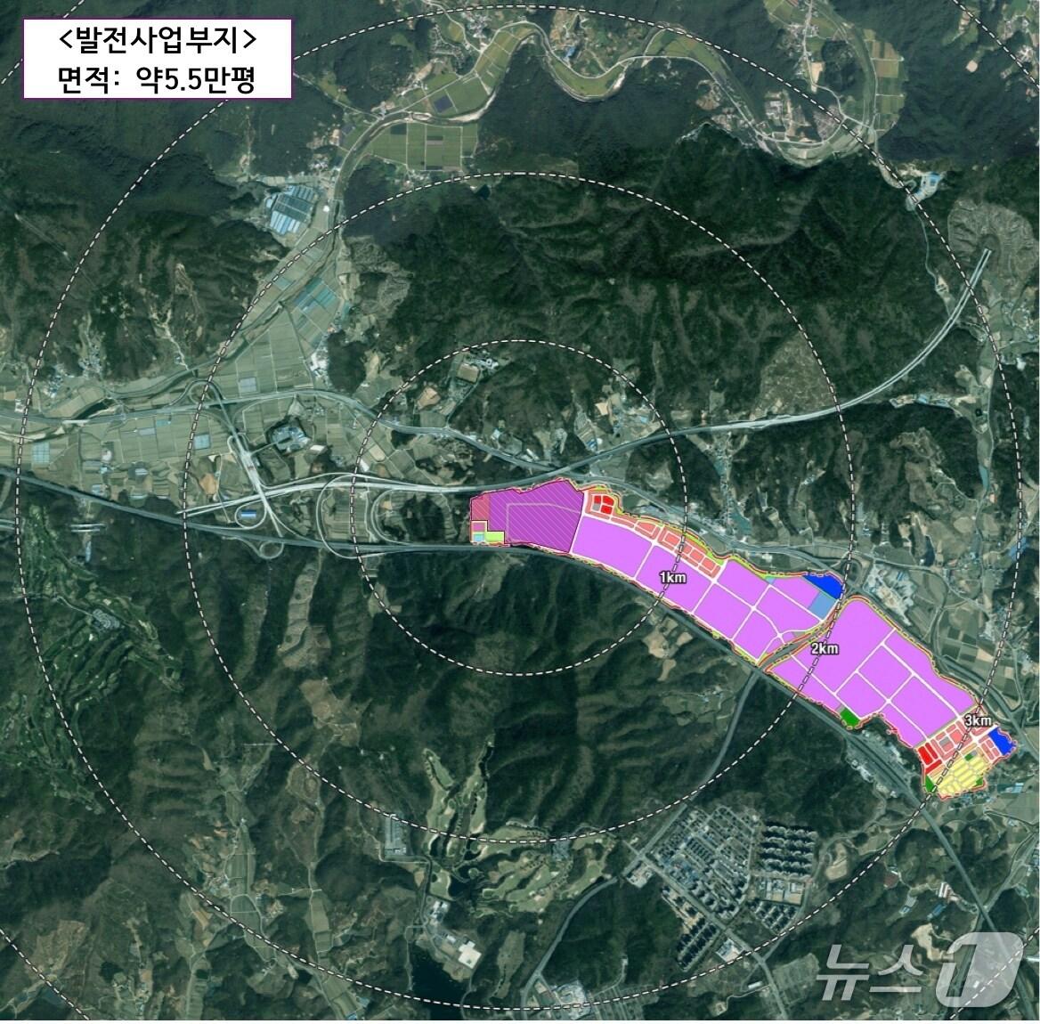 본문 이미지 - 5일 충북 충주시 서충주신도시 주민들이 새 정부에 LNG복합발전소 건립에 반대하는 내용으로 국민동의 청원을 시작했다. 사진은 발전소 위치도.&#40;충주시 제공. 재판매 및 DB금지&#41;/뉴스1