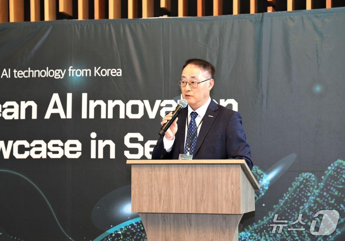 이병철 중소벤처기업진흥공단 부이사장이 4일&#40;현지시간&#41; 미국 시애틀에서 열린 한국 중소기업의 날 행사에서 발언하고 있다. &#40;중소벤처기업진흥공단 제공. 재판매 및 DB금지&#41;