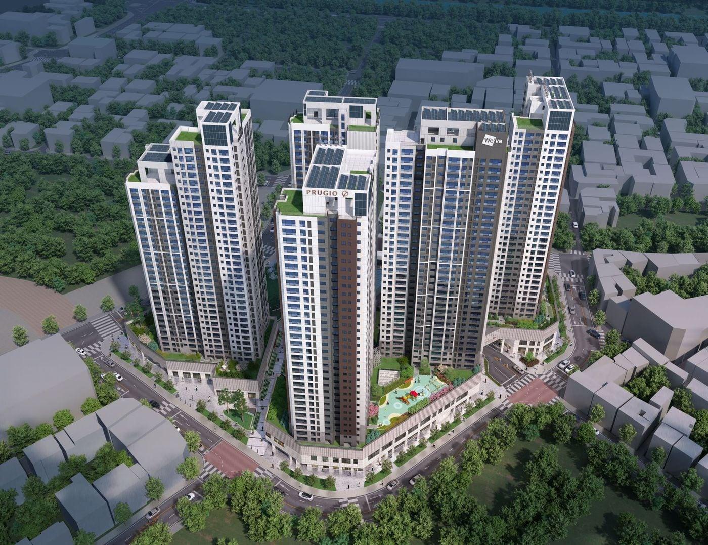 본문 이미지 - 대우건설 두산건설 리버센트 푸르지오 위브 조감도.&#40;대우건설 제공&#41;