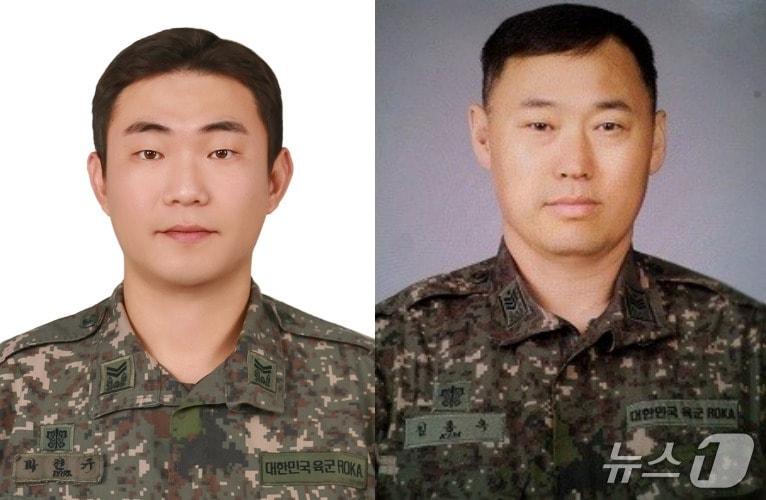 본문 이미지 - 육군 2군단 3기갑여단 소속 박헌규 씨(사진 왼쪽)와 육군 12사단 소속 김홍옥 씨.(강원도 제공. 재판매 및 DB금지)/뉴스1