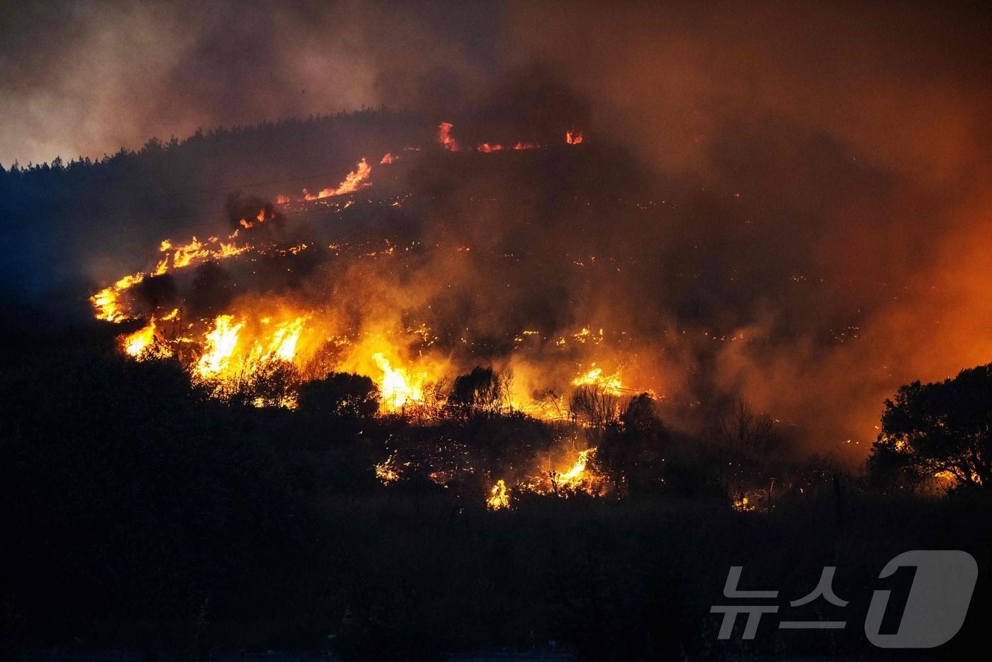 튀르키예 이즈미르주 세페리히사르 지역에서 산불이 난 모습. ⓒ AFP=뉴스1 ⓒ News1 김경민 기자